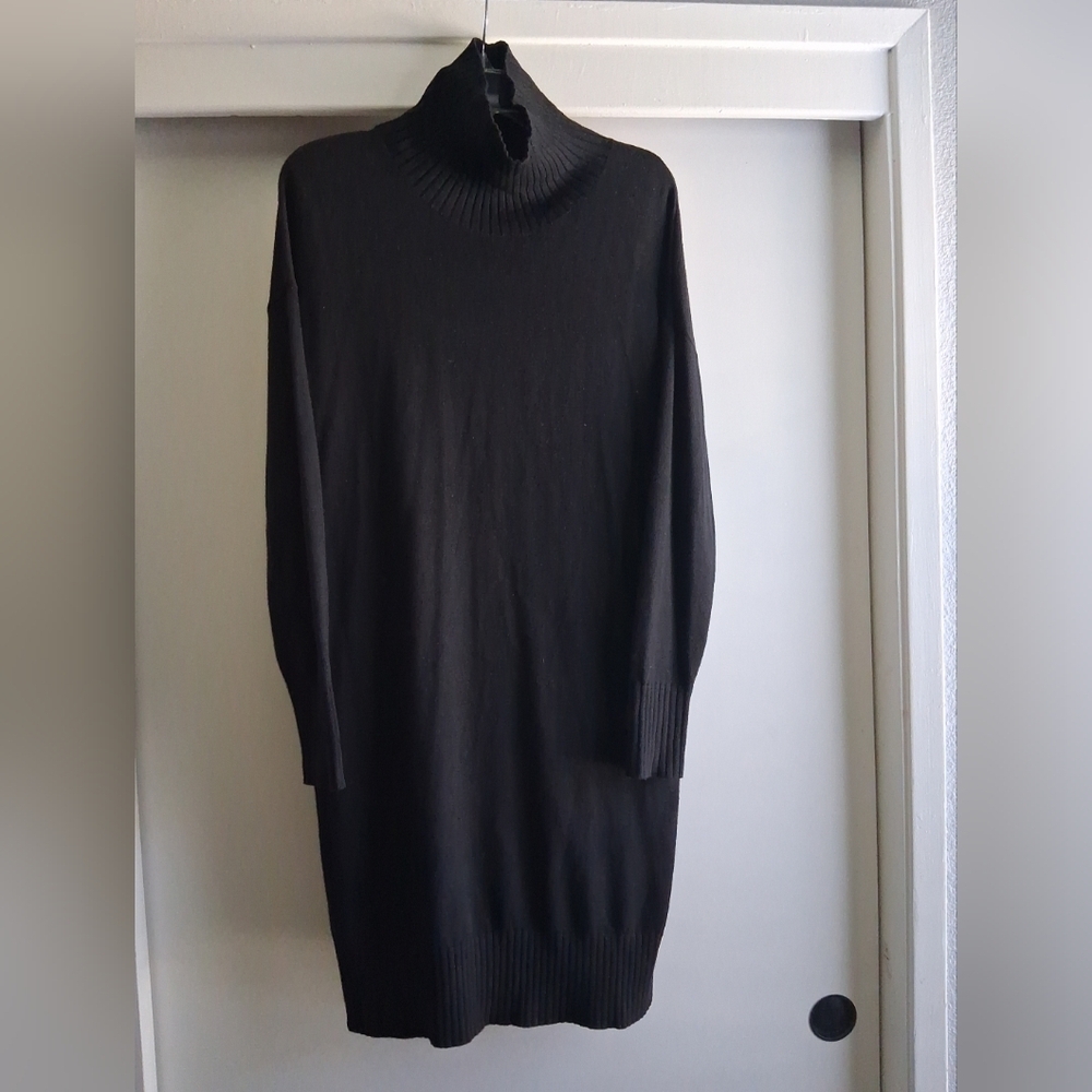 Lululemon "Softer Still" Cashmere Blend Dress Black M Athleisure FIRM - Picture 8 of 13